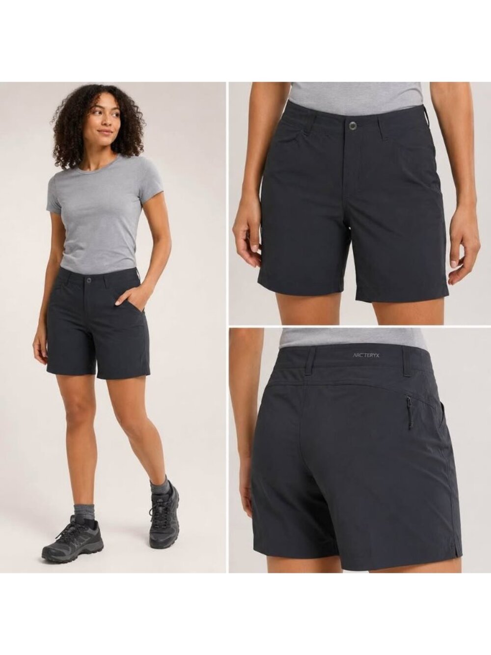 Arc’teryx Creston Women’s Hiking Shorts Size 10 Black Outdoor Trail